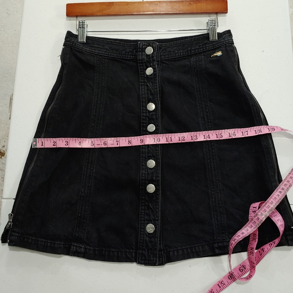 J. BRAND X BELLA FREUD BUTTON FRONT JEAN SKIRT WITH SIDE ZIP (711) - Picture 3 of 13